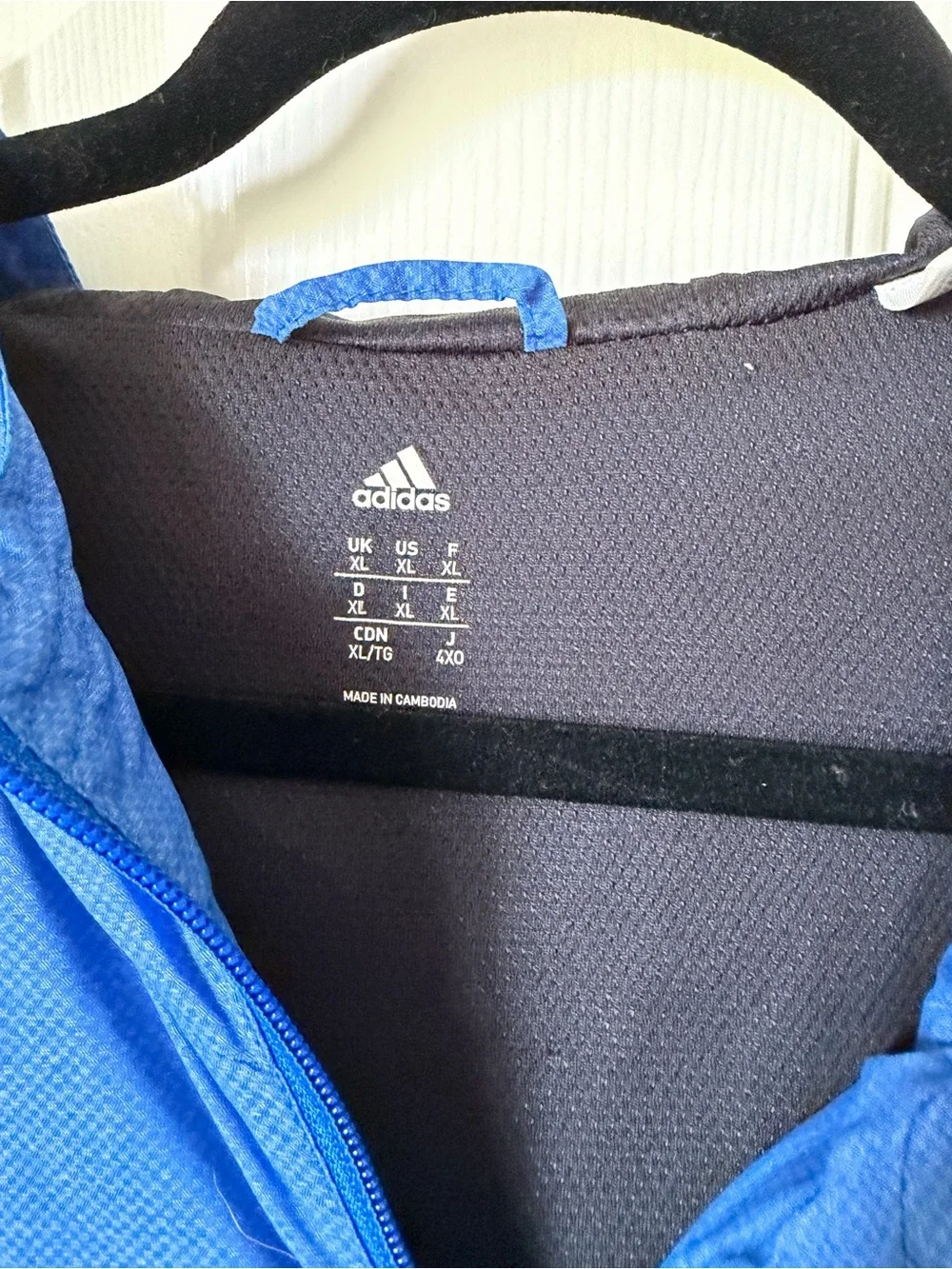 adidas Blue and Gray Hooded Windbreaker Jacket